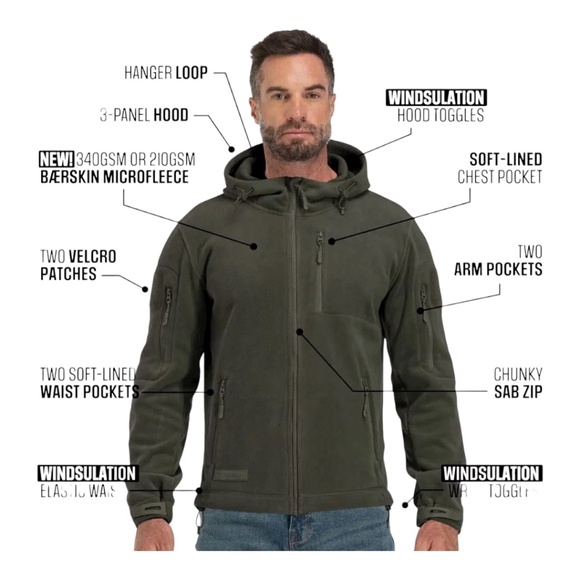 NWT BaerSkin Fleece Jacket Tactical Jacket Size XL NEW With TAG - Picture 2 of 12